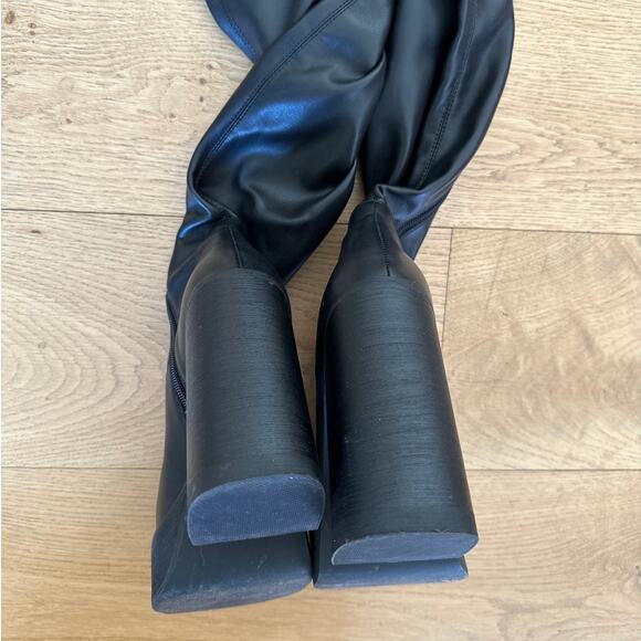 NBD x Raye - Rylee Over The Knee Platform Boots in Black - Picture 7 of 8